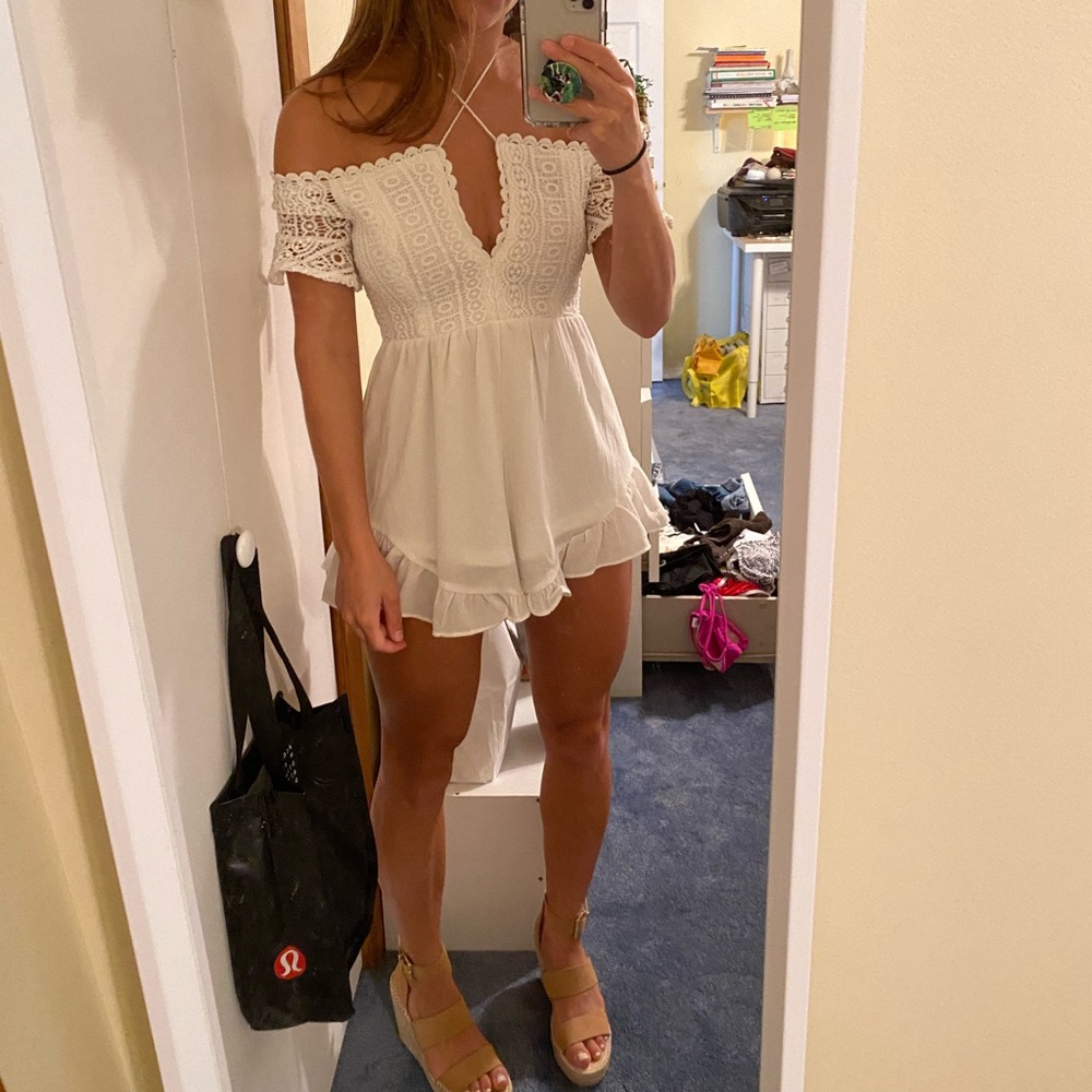 WHITE BACHELORETTE ROMPER